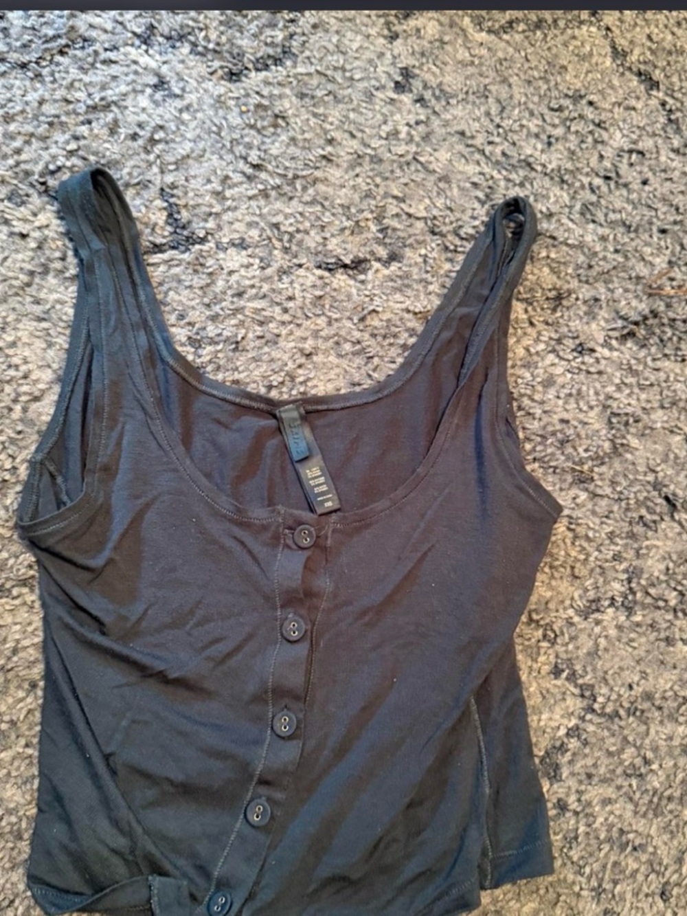 Skims Black Button-Front Camisole